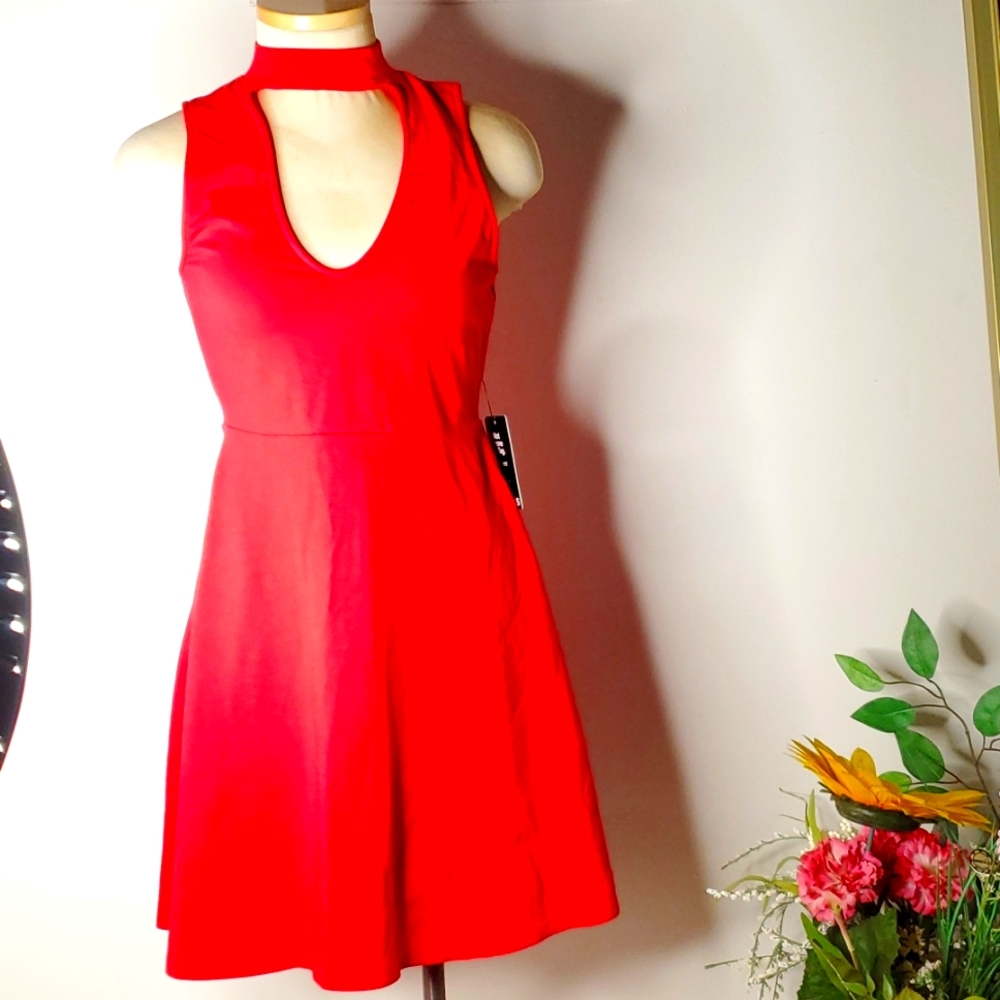 Women's Sleeveless Fit and Flare Dress.